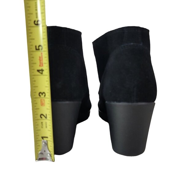 Crocs Womens Leigh Ankle Boots Black Size 10 Lace Up Booties Suede Wedge Comfort - Picture 8 of 11